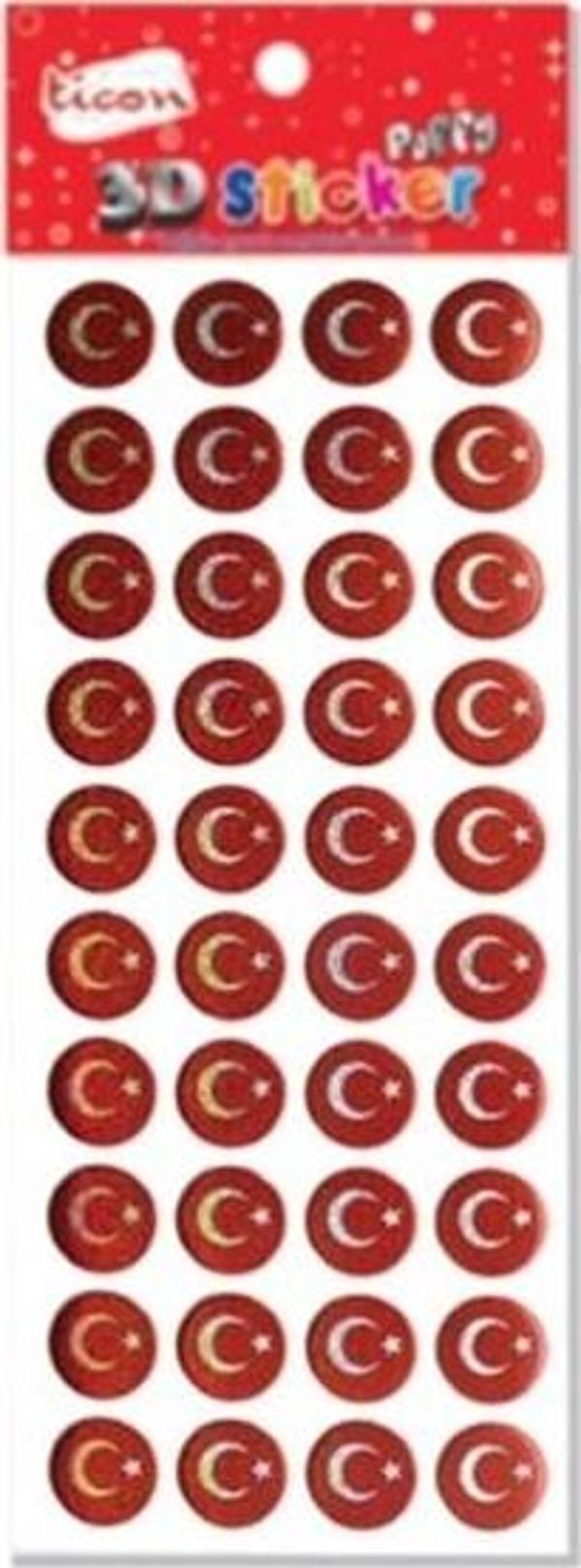 Ticon Sticker Bayrak Yuvarlak - 6 adet - Image 1