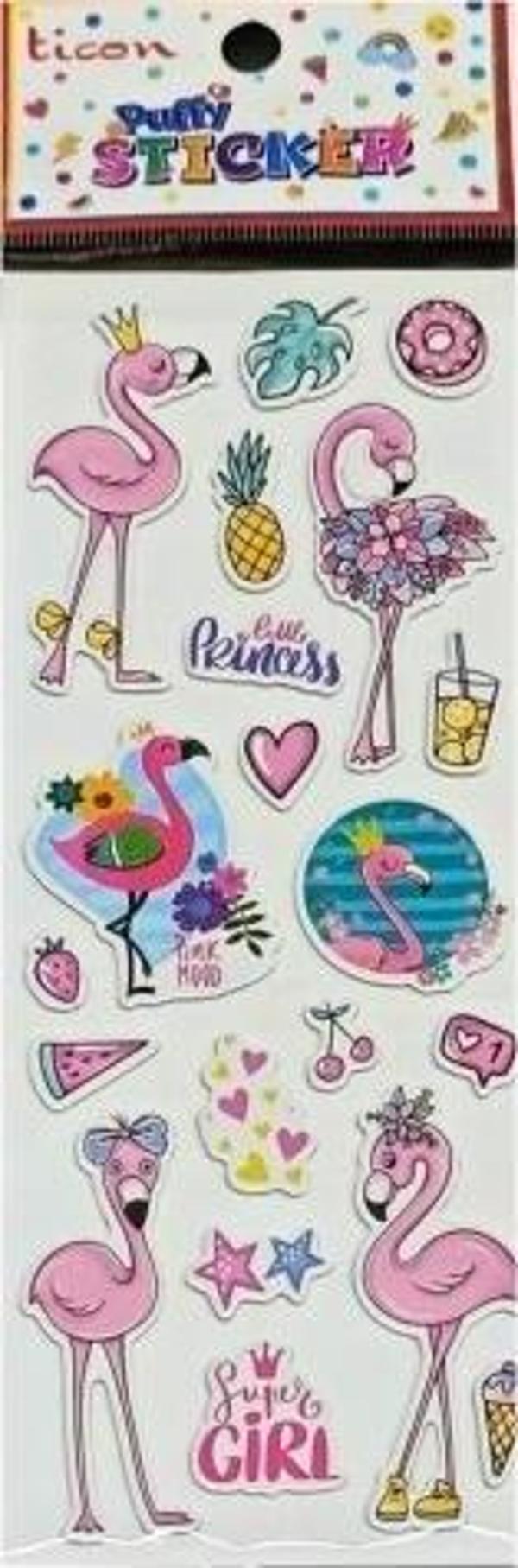 Ticon Sticker Flamingo - 6 adet - Image 1