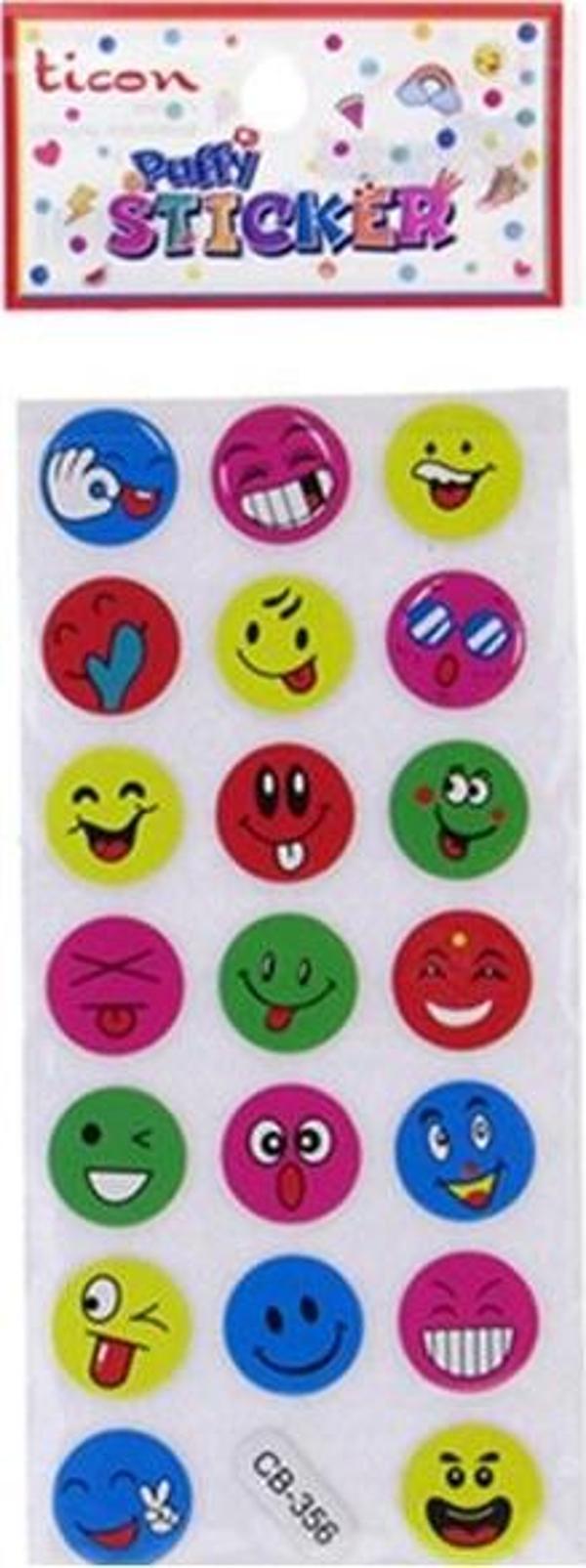 Ticon Sticker Gülen Yüz Renkli - 6 adet - Image 1