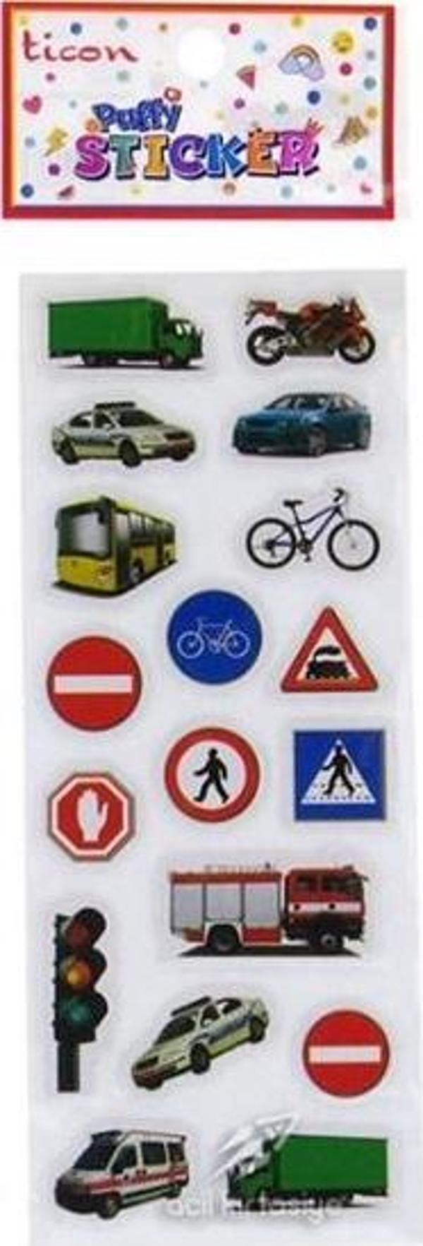 Ticon Sticker Trafik İşaretleri-Arabalar - 6 adet - Image 1
