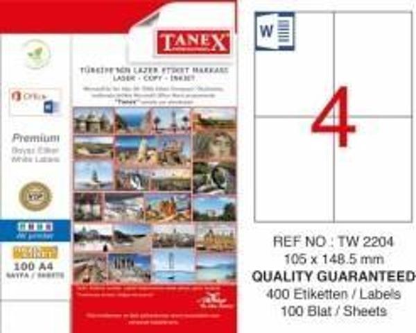 Tanex Etiket Tw-2204 106X148,5 A4 100 Sayfa - Image 1
