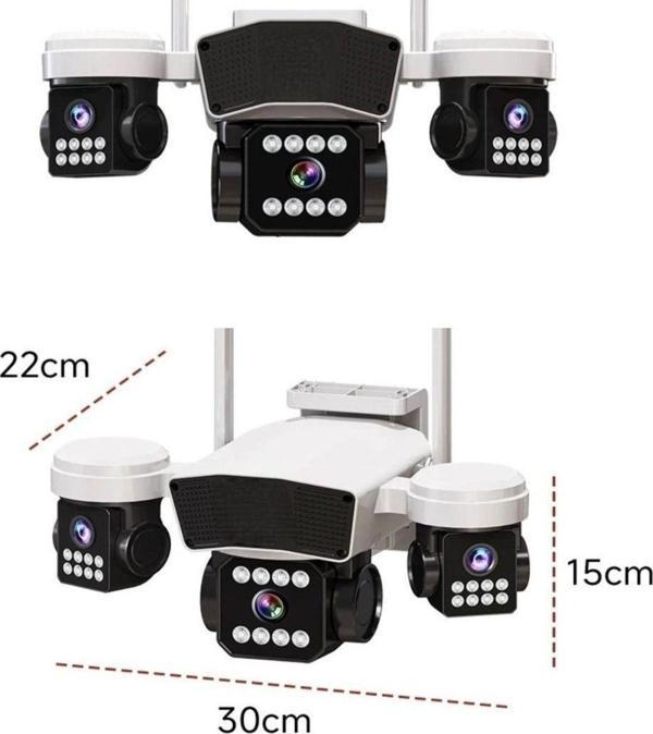 Urfakent 3 Kameralı Ptz Wi̇Fi Kamera 2025 Yeni Ürün(Hafıza Kartı Dahildir) - Image 1