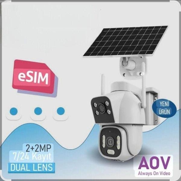 Urfakent Aov Çift Kameralı 7/24 Kayıt E Sim Özellikli 4G Solar Kamera - Image 1