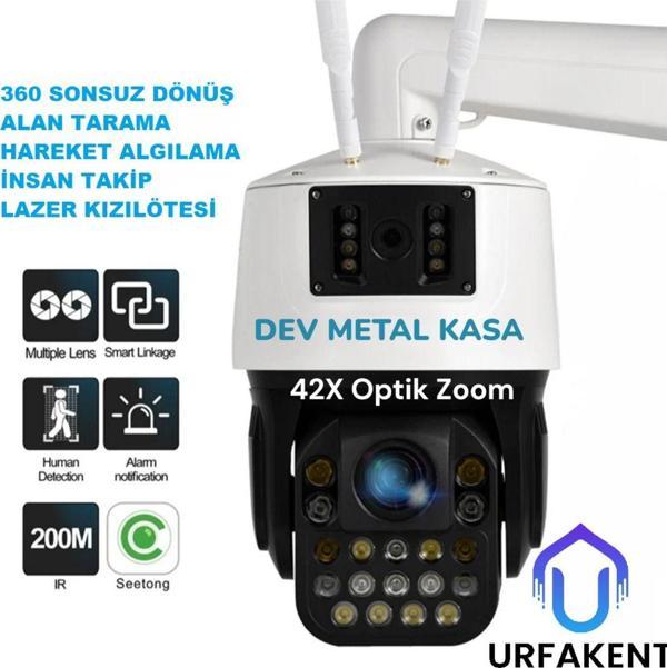 Urfakent Çift Kameralı 42X Optik Zoom Dev Metal Kasa Wıfı Kamera - Image 1