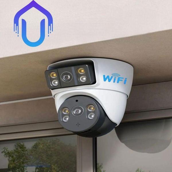 Urfakent Çift Kameralı Dome Wifi Kamera Kapı Girişi Iç Ortam Ve Asansör Kamerası - Image 1