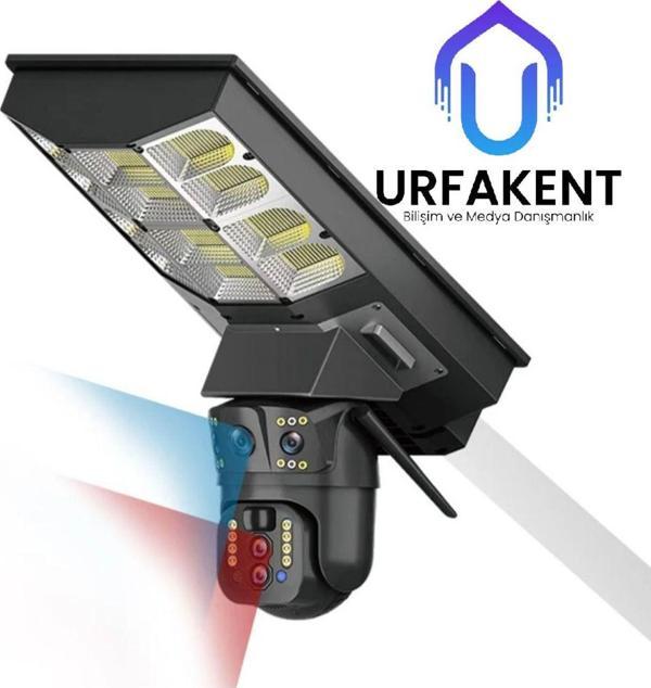Urfakent Sokak Lambalı 3 Lensli 4G Solar Kamera - Image 1
