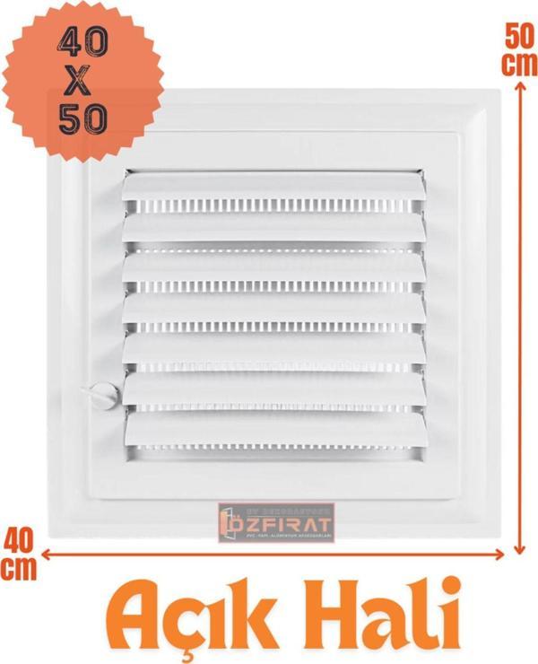Özfırat Pvc Yapı Menfez 40X50 Cm Banyo / Wc Havalandırma Menfezi / Plastik Beyaz Renk - Image 1