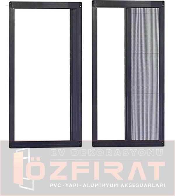 Özfırat Pvc Yapı Akordeon Pileli Pilise Pencere Sineklik Antrasit, 70*130 Cm. Istenilen Ölçüde - Image 1