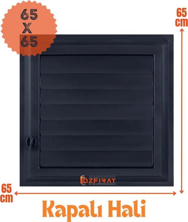Özfırat Pvc Yapı Menfez 65X65 Cm Banyo / Wc Havalandırma Menfezi / Plastik Antrasit Renk - Image 1