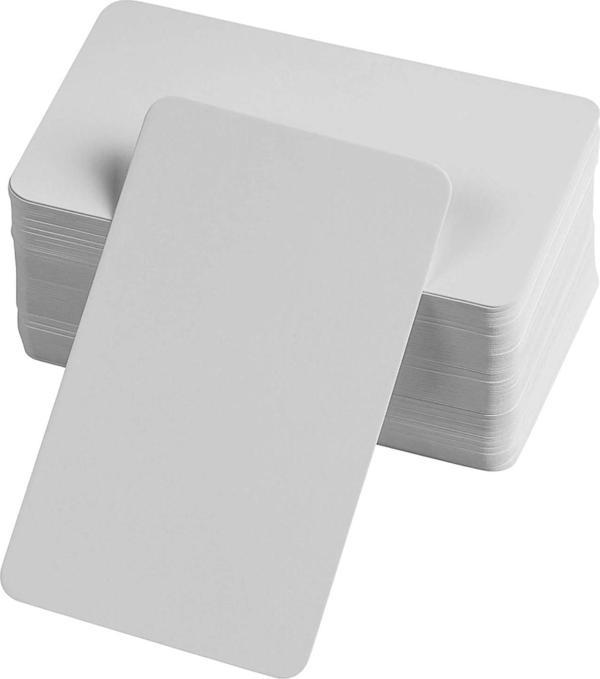 Boş Kelime Kartları 5x8 cm - 50 Adet Oval Kenarlı | Tabu & Not Kartları - Beyaz - Image 1