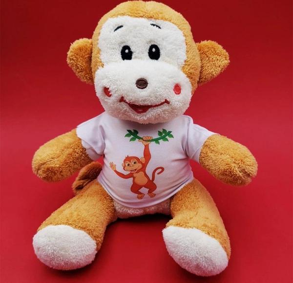 Tişörtlü Sevimli Peluş Maymun - Image 1