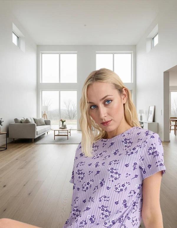 Kadın Çiçekli Fitilli Pijama Takımı Yazlık Rahat Homewear Özel Tasarım Zarif - Image 1