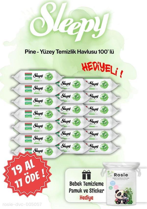 100'lü Sleepy Pine 19 AL 17 ÖDE Çam Ferahlığı Islak Havlusu ve ROSIE - Image 1