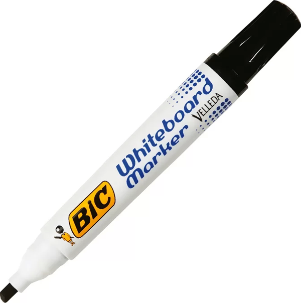 BİC 1751 VELLEDA BEYAZ TAHTA KALEMİ KESİK UÇ SİYAH (904946) - Image 1