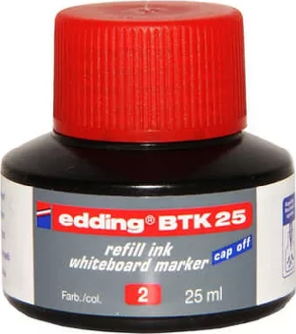 EDDİNG BTK 25 TAHTA KALEM MÜREKKEBİ KIRMIZI 25ml - Image 1