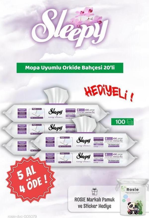 5 AL 4 ÖDE Sleepy Mopa Uyumlu Orkide Bahçesi 20'li ve Rosie Bebek pamuğu - Image 1