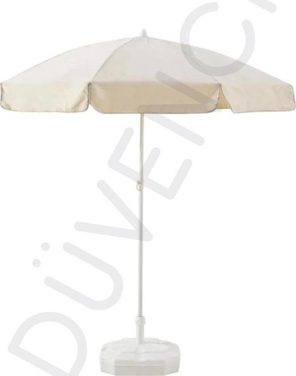 Plaj Şemsiyesi, Krem Renkli, 10 Telli, 2 Metre Çaplı, Güneşe Göre Açılanabilir - Image 1