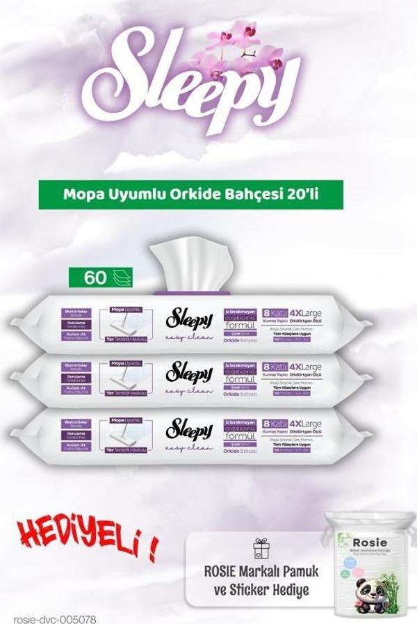 Sleepy 3 adet Mopa Uyumlu Orkide Bahçesi 20'li ve Rosie Bebek pamuğu - Image 1