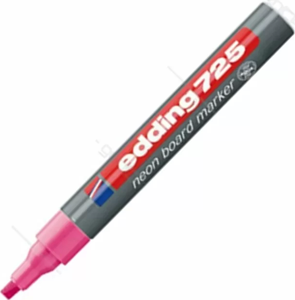 EDDİNG 725 BEYAZ TAHTA KALEMİ KESİK UÇ FOSFORLU PEMBE - Image 1