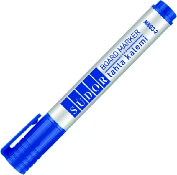 SÜDOR MB03-2 DOLDURULABİLİR BEYAZ TAHTA KALEMİ YUVARLAK UÇ MAVİ - Image 1