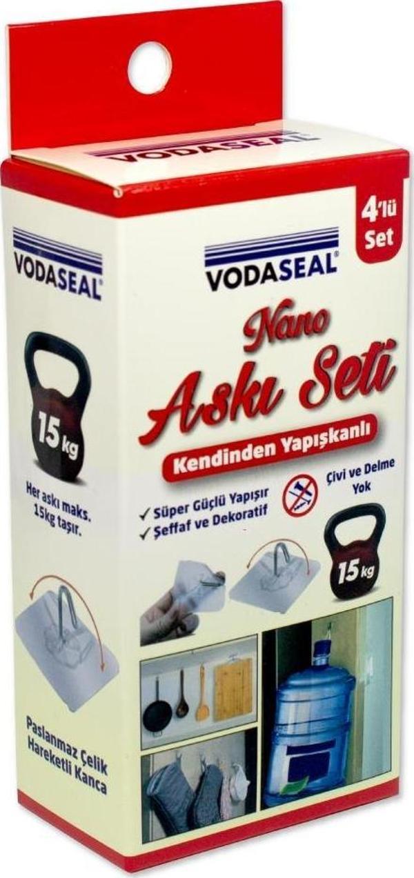 VodaSeal Kendinden Yapışkanlı Nano Askı Seti 15 kg - 4 Parça - Image 1