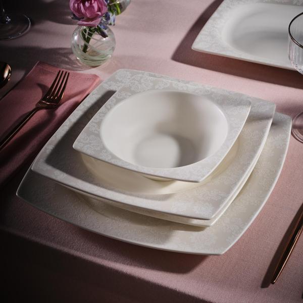Karaca Square Bone Celes 53 Parça 12 Kişilik Yemek Takımı - Image 1