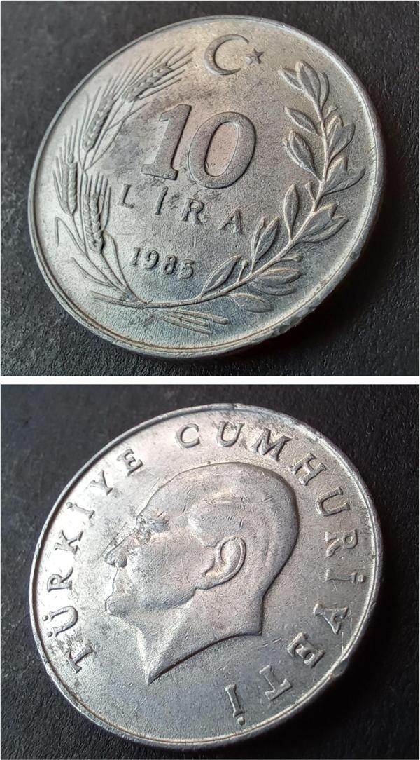 Escoines Koleksiyon 399636817d86818166 1985 10lira ÇA+ eski madeni para - Image 1