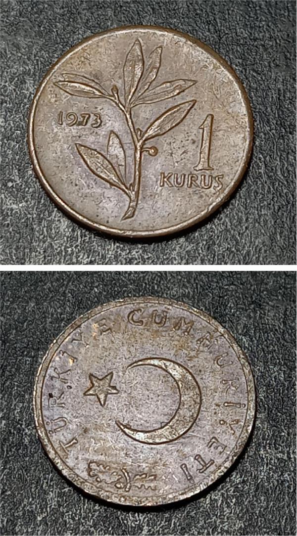 Escoines Koleksiyon 3996368734166b01db 1Kuruş 1973 Eski Madeni Para - Image 1