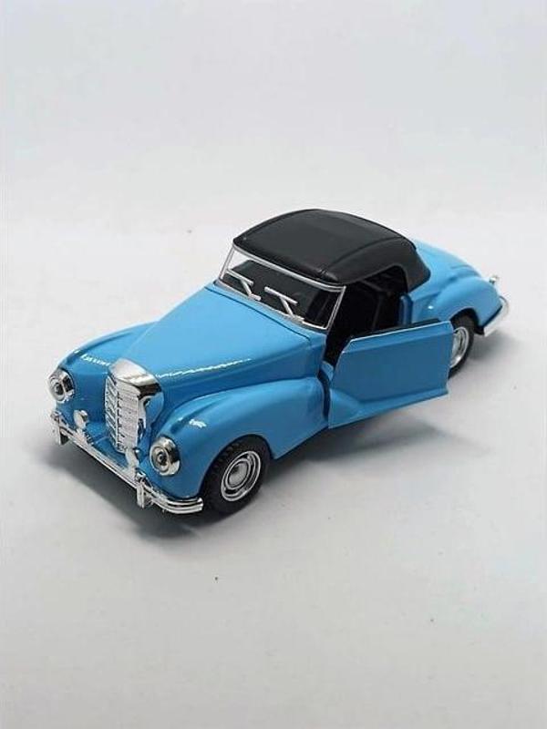 Nostaljik Klasik Metal Çek Bırak Araba Mavi Kapılar Açılır ( 1/36 Ölçek ) Mod:3 - Image 1