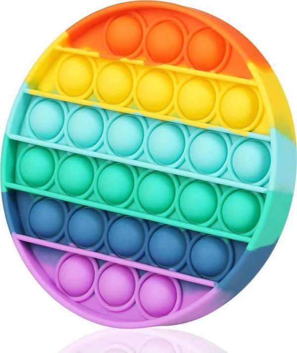 Pop It Duyusal Zihinsel Oyuncak  ( Rainbow Renk, Yuvarlak ) - Image 1