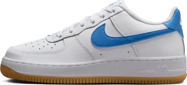 Nike Air Force 1 GS Leather Unisex Sneaker Hakiki Deri Günlük Spor Ayakkabı Beyaz Mavi - Image 1