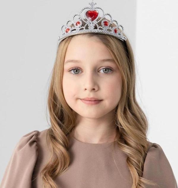 Nessiworld Kalp Taşlı Kırmızı Renk Karlar Ülkesi Elsa Anna Frozen Tacı - Image 1