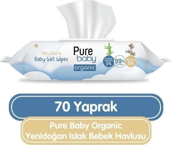 Nessiworld Pure Baby Organic Yenidoğan Islak Havlu Mendil 70 Yaprak - Image 1