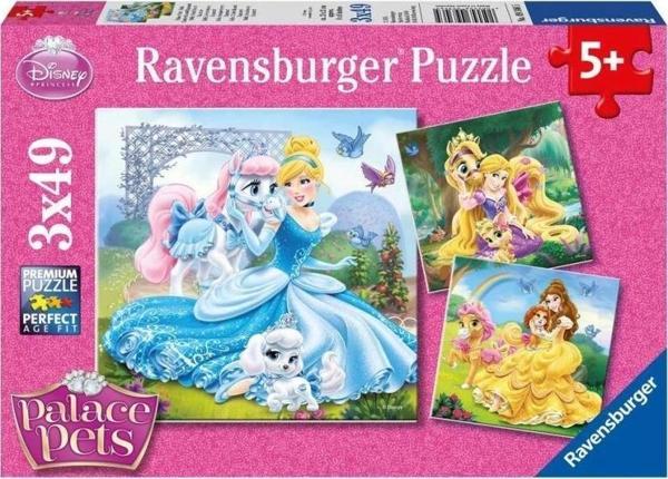Nessiworld 93465 Palace Pets Belle, Cinderella, Rapunzel 3x49 parça Ravensburger Puzzle - Image 1