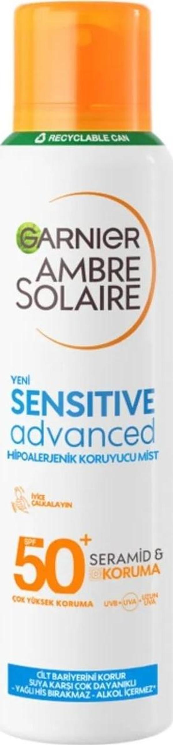 Garnier Ambre Solaire Sensitive Advanced Mist 150 ml 50 Faktör Sprey Güneş Kremi - Image 1