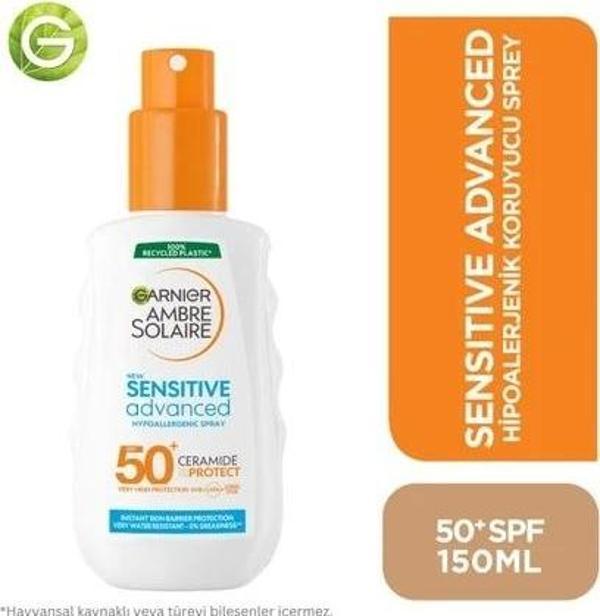 Garnier Ambre Solaire Sensitive Advanced 150 ml 50 Faktör Güneş Spreyi - Image 1
