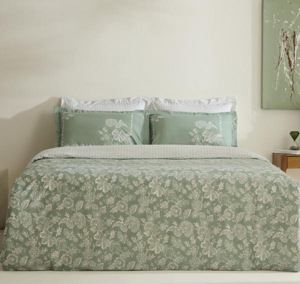 Karaca Home Haven %100 Pamuk Tek Kişilik Nevresim Takımı Koyu Mint - Image 1