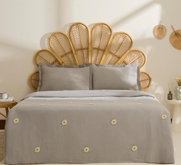 Karaca Home Liona %100 Pamuk Müslin Çift Kişilik Pike Takımı Gri  - Image 1