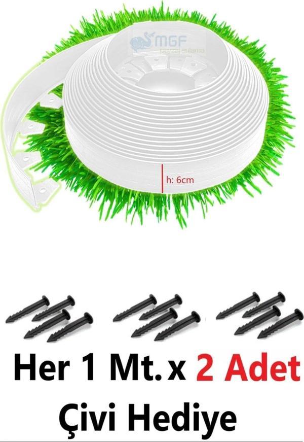 Mgf Çim Ayırıcı 25 mt Beyaz Çim Sınırlayıcı Taş Toprak Ayıracı Çim Taş Toprak Bariyeri Ayraç - Image 1