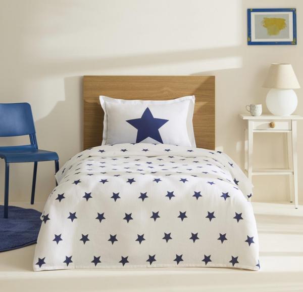 Karaca Home Young %100 Pamuk Cirius Tek Kişilik Pike Takımı Mavi-Beyaz - Image 1