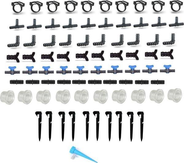 Mgf Damlama Sulama Ek Parçaları Aparat Karışık Set/te+dirsek+conta+vana+kelepçe+nipel+tapa+kazıkx10 - Image 1