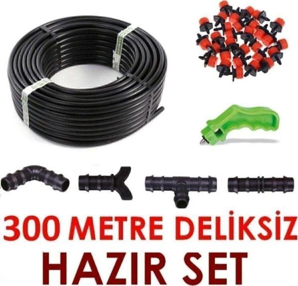 300 Metre Deliksiz Düz Damla Sulama Sistemi Ve Ek Parçaları - Image 1