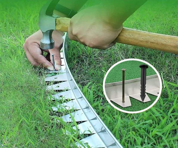 Mgf 40mt (2mtX20Adet) Esneyebilen Galvaniz Metal Çim Toprak Taş Ayırıcı Ayraç Separatör Sınırlayıcı - Image 1