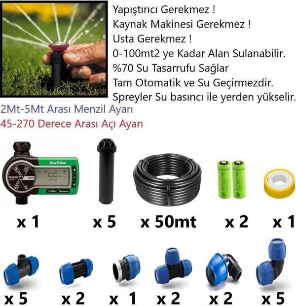 Otomatik Çim Sulama Fiskiye Sprey Seti Rvanset - Image 1