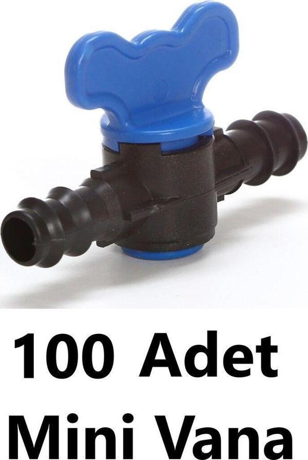 Mgf 16mm. x 100 Adet Mini Vana Musluk Damla Sulama Parçası Aparatı Damlama Hortum Borusu Ek Parçası - Image 1