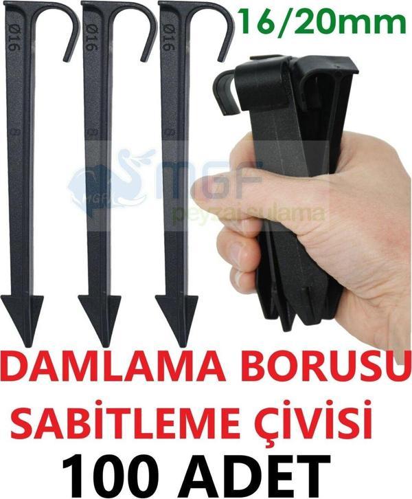 Mgf 16mm. 100 Ad. X Boru Sabitleme Kazığı (15cm) Damla Sulama - Damlama Borusu Hortumu Çivi Kazık - Image 1