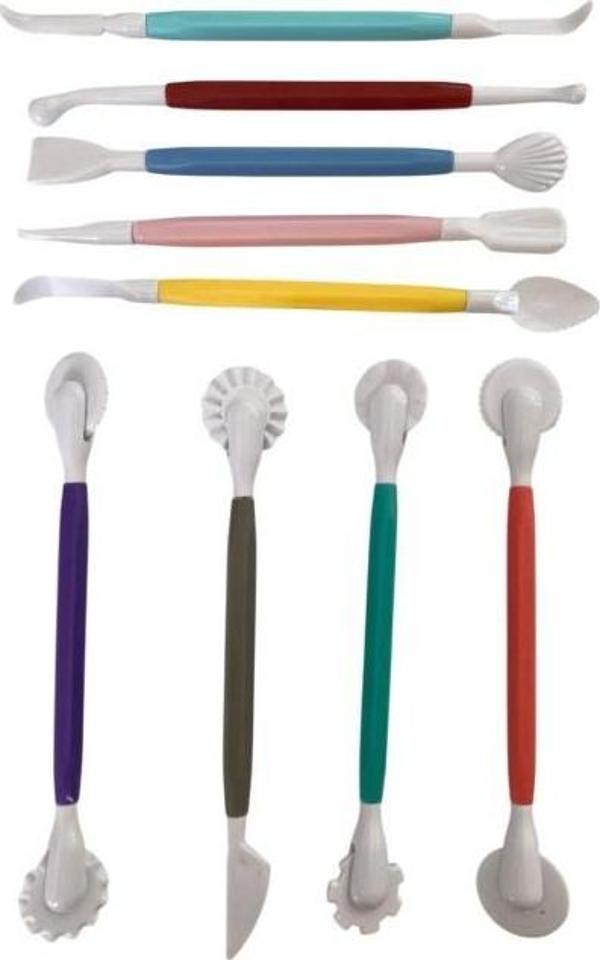 Marzipan Set Şeker Hamuru Şekillendirici Oyma 9 Parça - Image 1