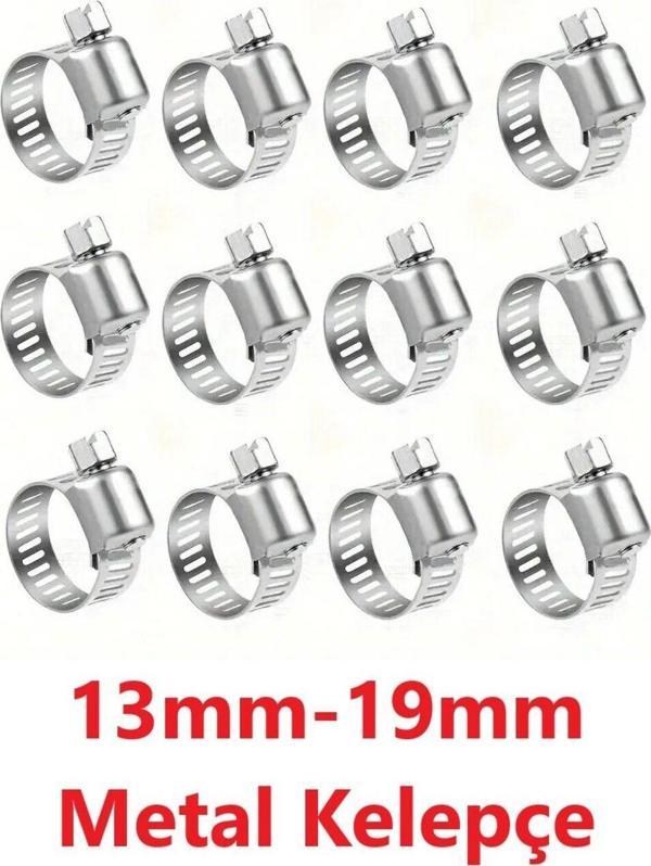Mgf 100 Adet 13x19 mm Hortum Kelepçesi Tork Ayarlı Paslanmaz Çelik Boru Klips Sıkma - Image 1