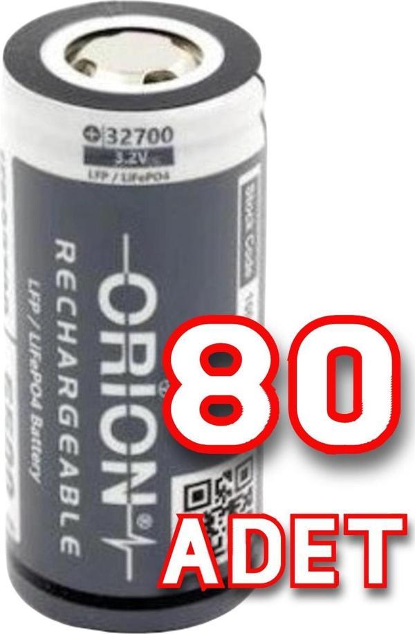 80 Adet Orion IFR32700 3.2V 6000mAh LiFePO Pil - Image 1