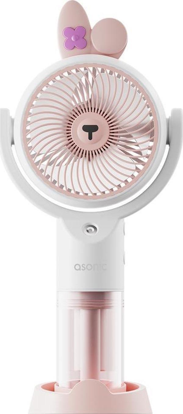 Asonic AFN26 Beyaz 500mAh 2 Kademe (Püskürtme Fonksiyon) Nemlendirici Sprey USB Fan Şarjlı - Image 1